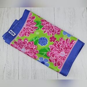 Lilly Pulitzer Green and Blue Floral Scarf